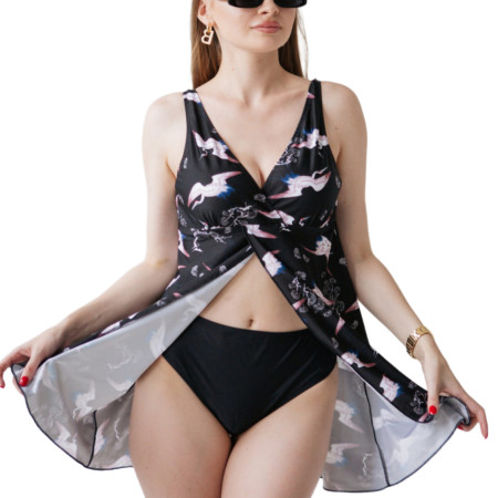 Купальник-платье Аисты с классическими плавками ODS | Plus Size S–7XL